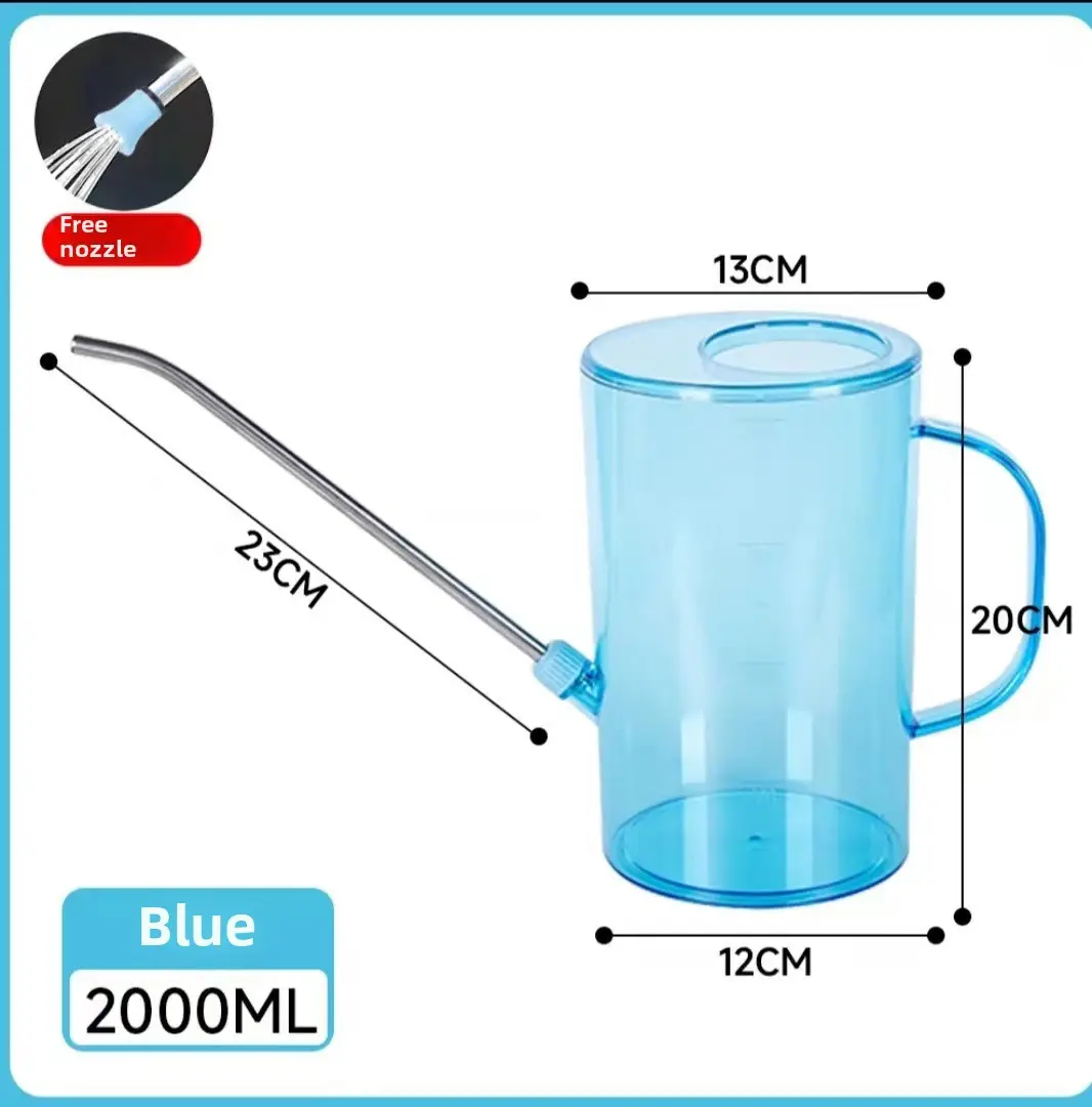 Stainless Steel Long-mouth Watering Kettle Transparent Scale Watering Kettle Household Gardening Water Watering Pot Potted Plant Tools