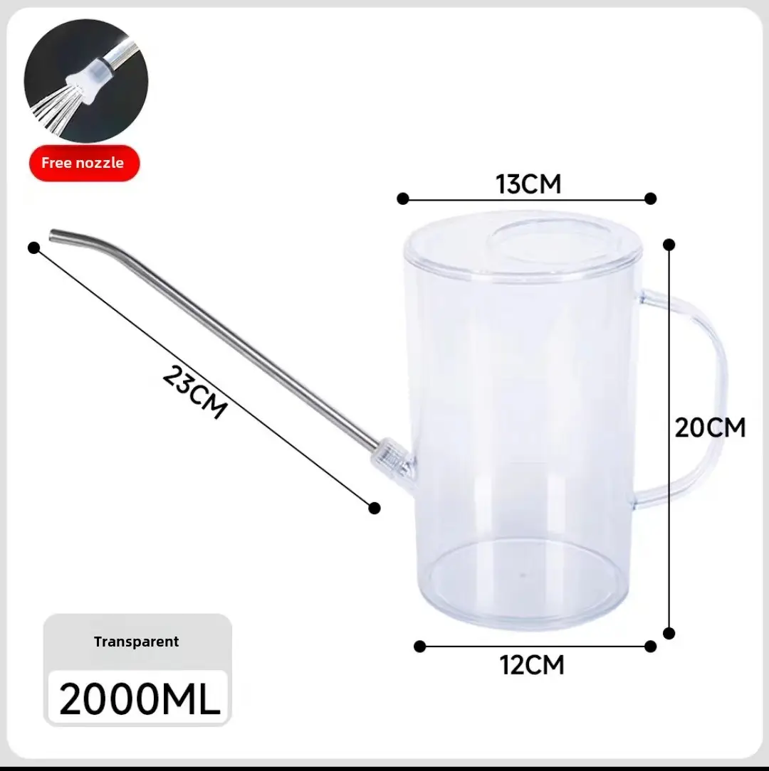 Stainless Steel Long-mouth Watering Kettle Transparent Scale Watering Kettle Household Gardening Water Watering Pot Potted Plant Tools