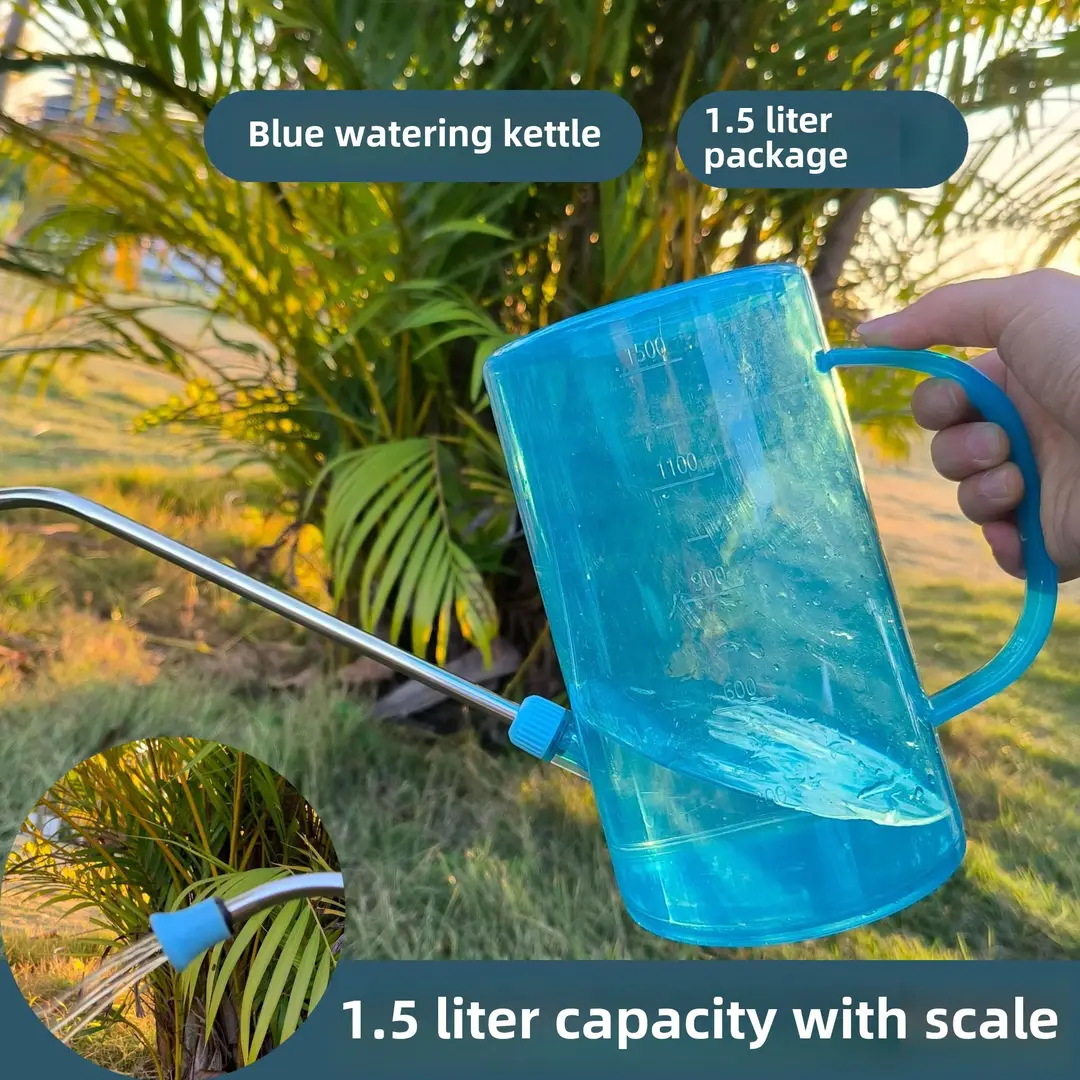 Stainless Steel Long-mouth Watering Kettle Transparent Scale Watering Kettle Household Gardening Water Watering Pot Potted Plant Tools