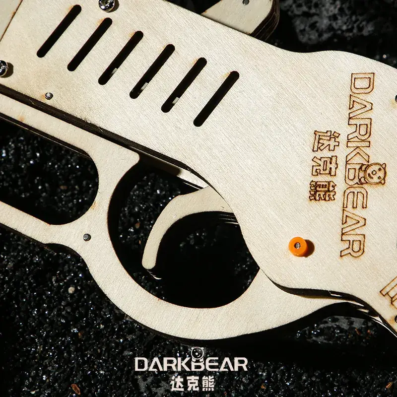 Dark Bear Wooden Rubber Band Gun 1887 Model 3D Puzzle Building Blocks Educational Toy - Image 5