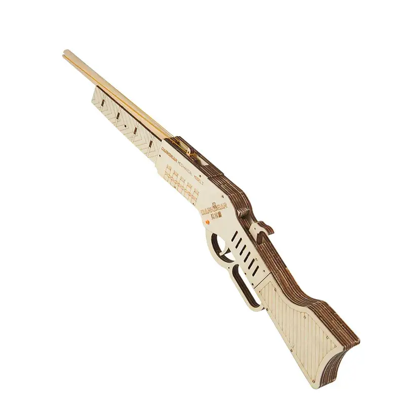 Dark Bear Wooden Rubber Band Gun 1887 Model 3D Puzzle Building Blocks Educational Toy - Image 6