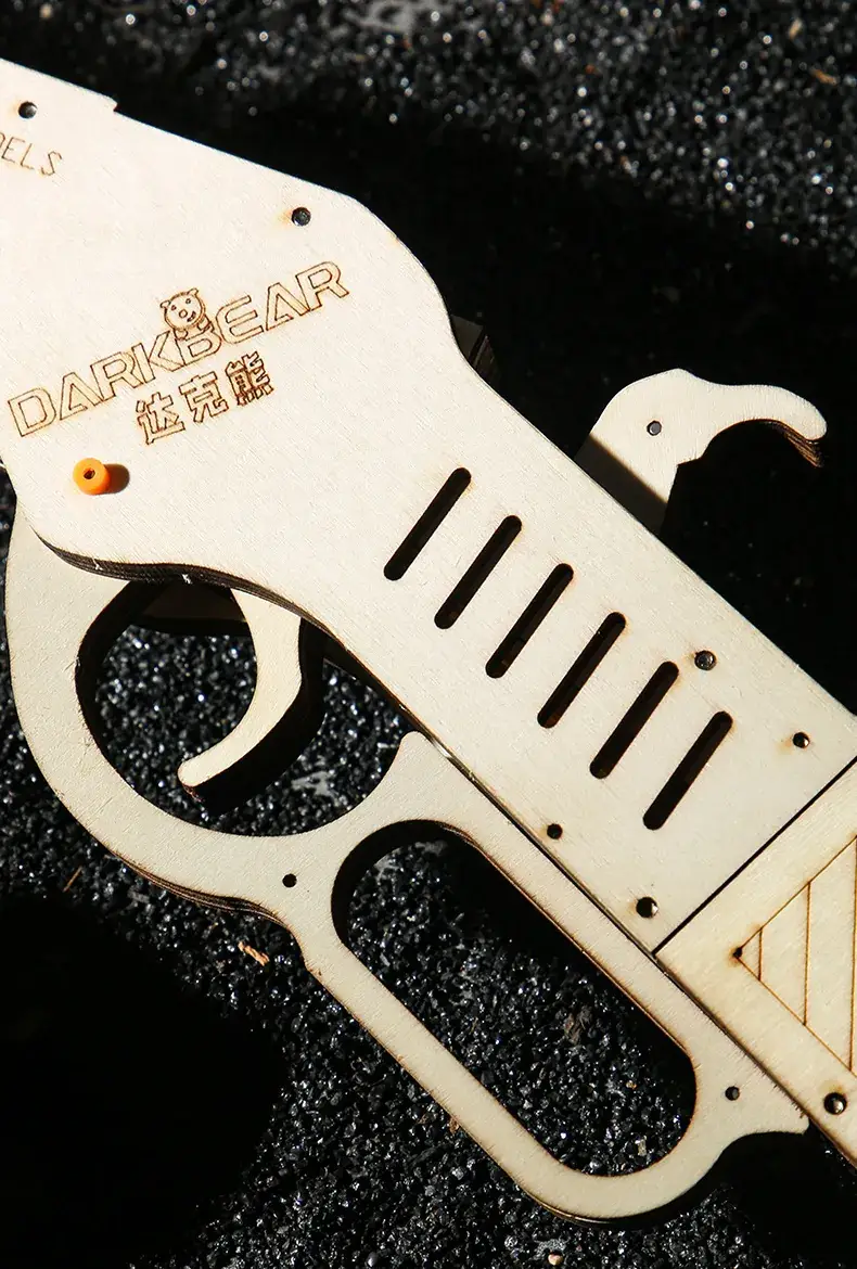 Dark Bear Wooden Rubber Band Gun 1887 Model 3D Puzzle Building Blocks Educational Toy — feature 8