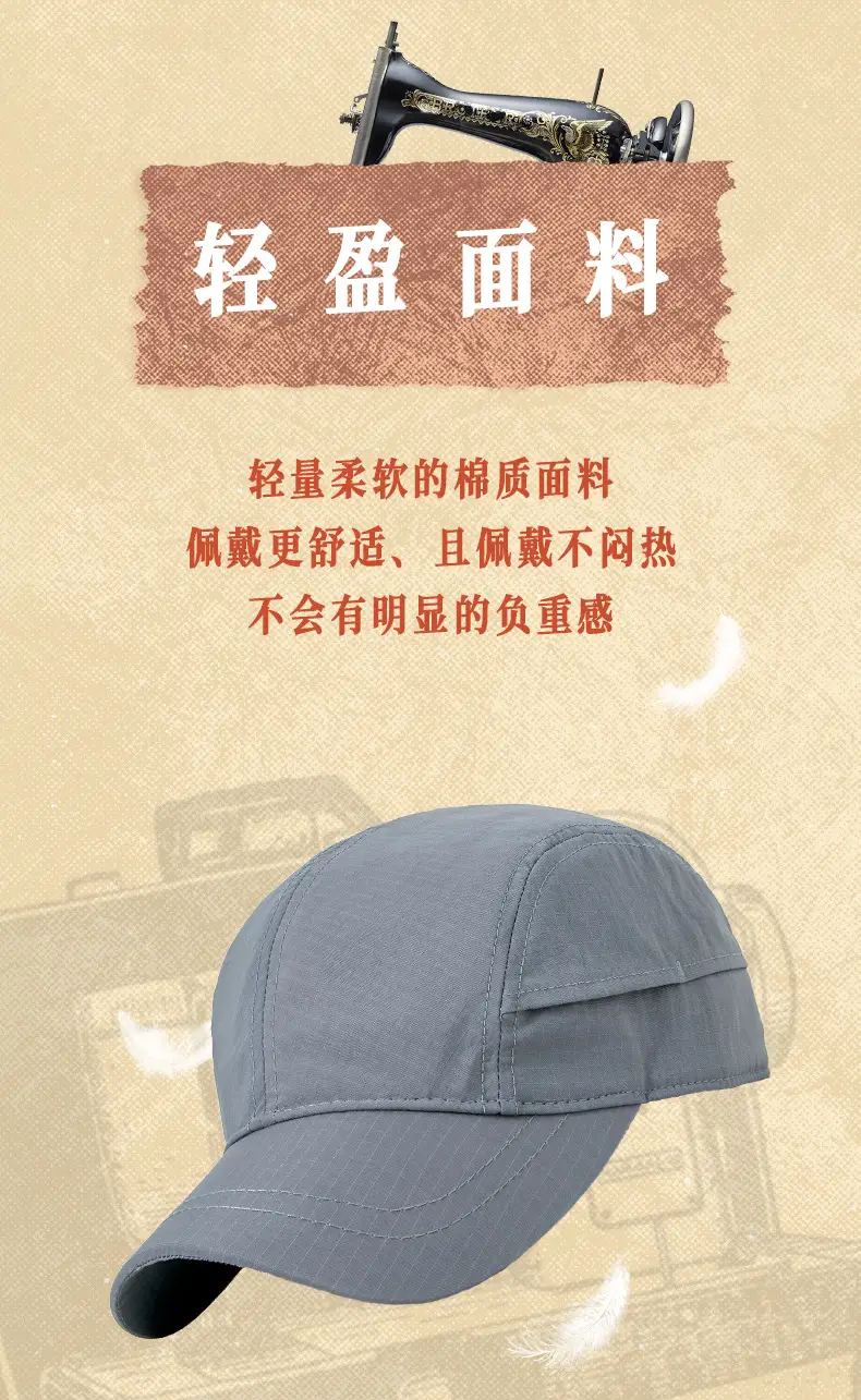 Gray Vintage Cotton Baseball Cap for Men Women — feature 16