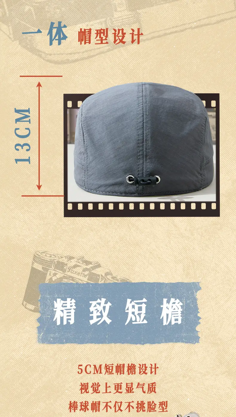 Gray Vintage Cotton Baseball Cap for Men Women — feature 17