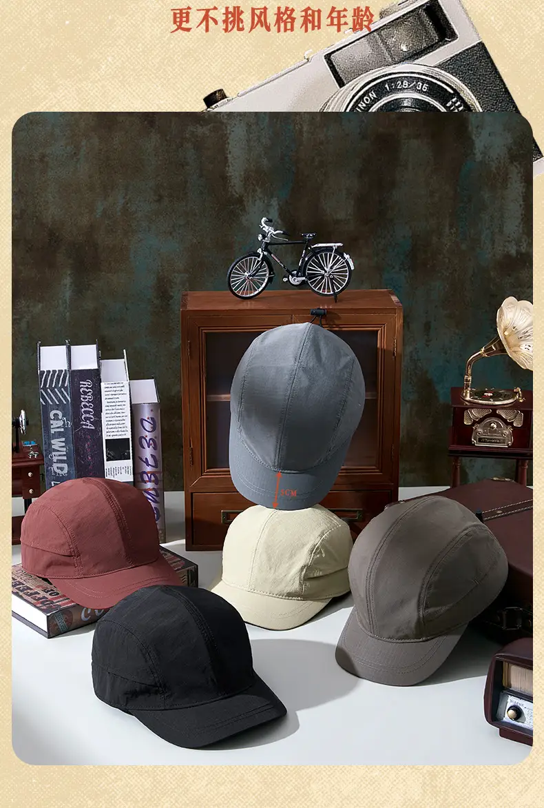 Gray Vintage Cotton Baseball Cap for Men Women — feature 18