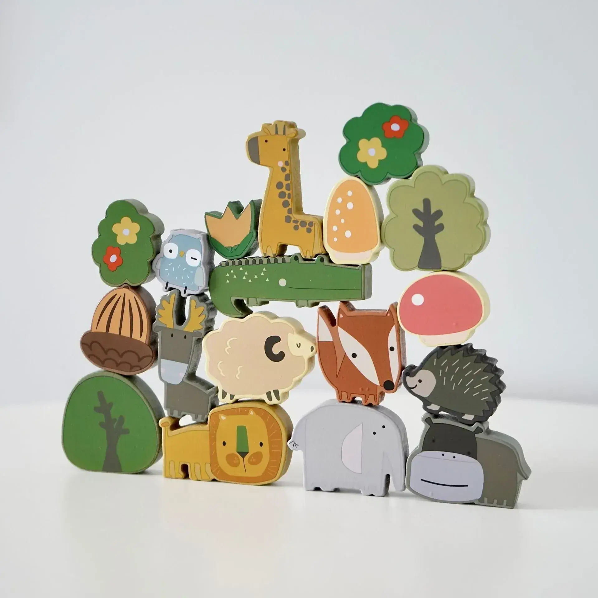 Wooden Animal Stacking Blocks for Kids Educational Toys
