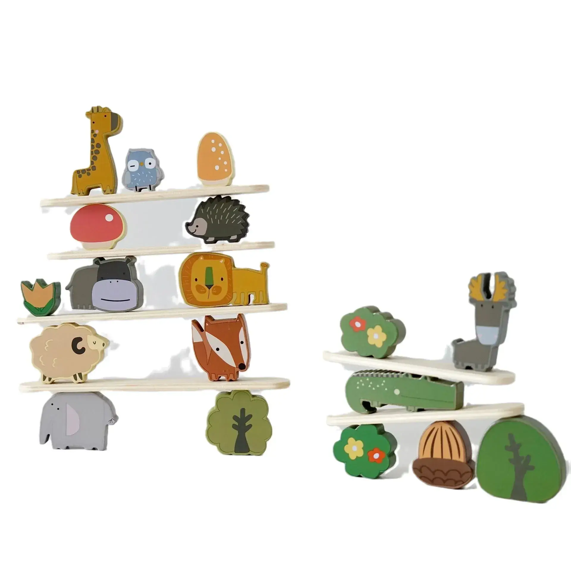 Wooden Animal Stacking Blocks for Kids Educational Toys