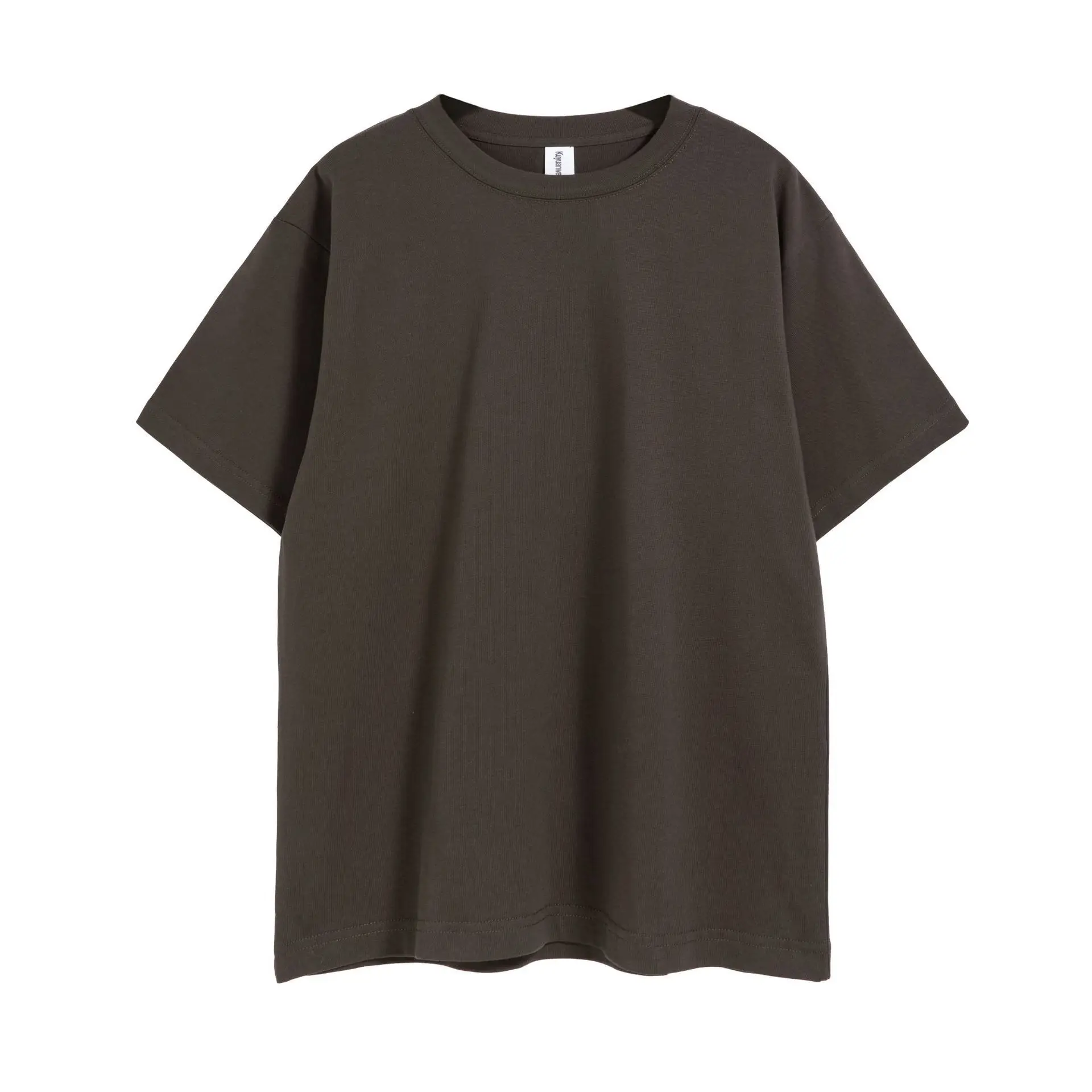 Men Cotton Oversize Drop Shoulder T-Shirt Beige Large