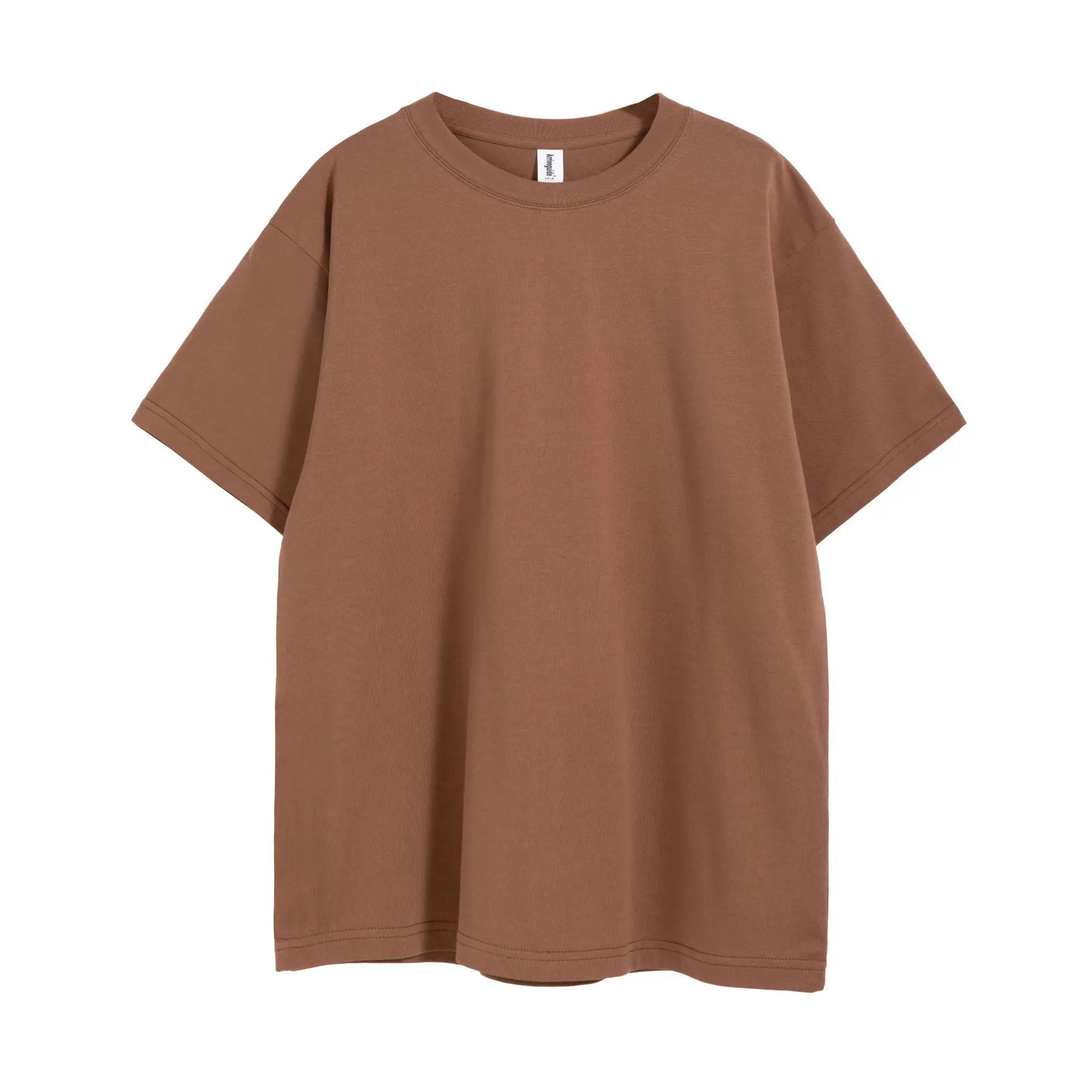 Men Cotton Oversize Drop Shoulder T-Shirt Beige Large