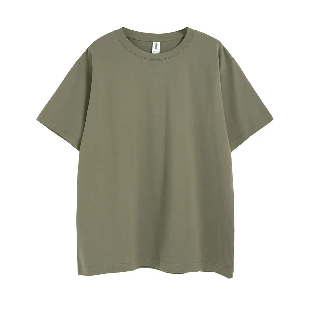 Men Cotton Oversize Drop Shoulder T-Shirt Beige Large
