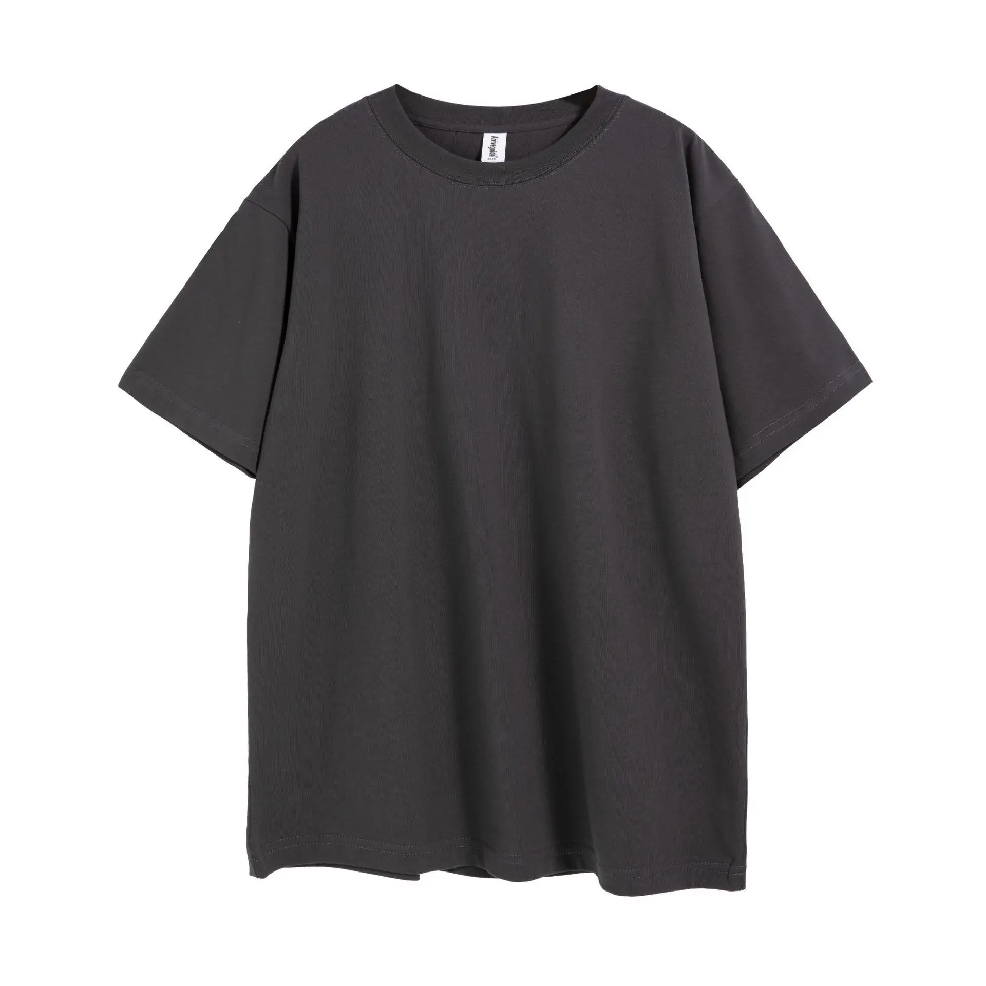 Men Cotton Oversize Drop Shoulder T-Shirt Beige Large