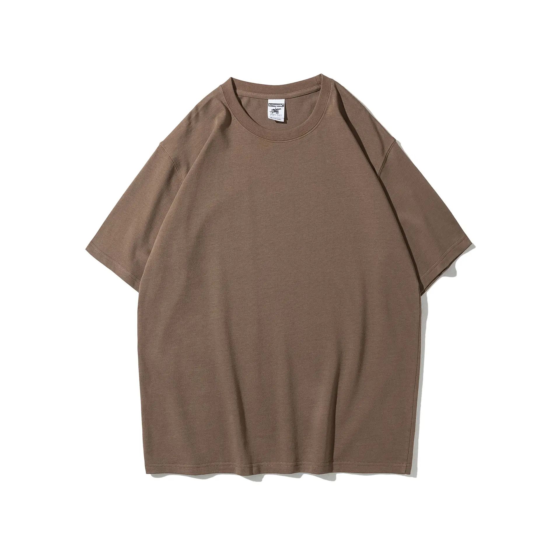 Heavy Cotton Round Neck T-Shirt Orange Short Sleeve - Image 3