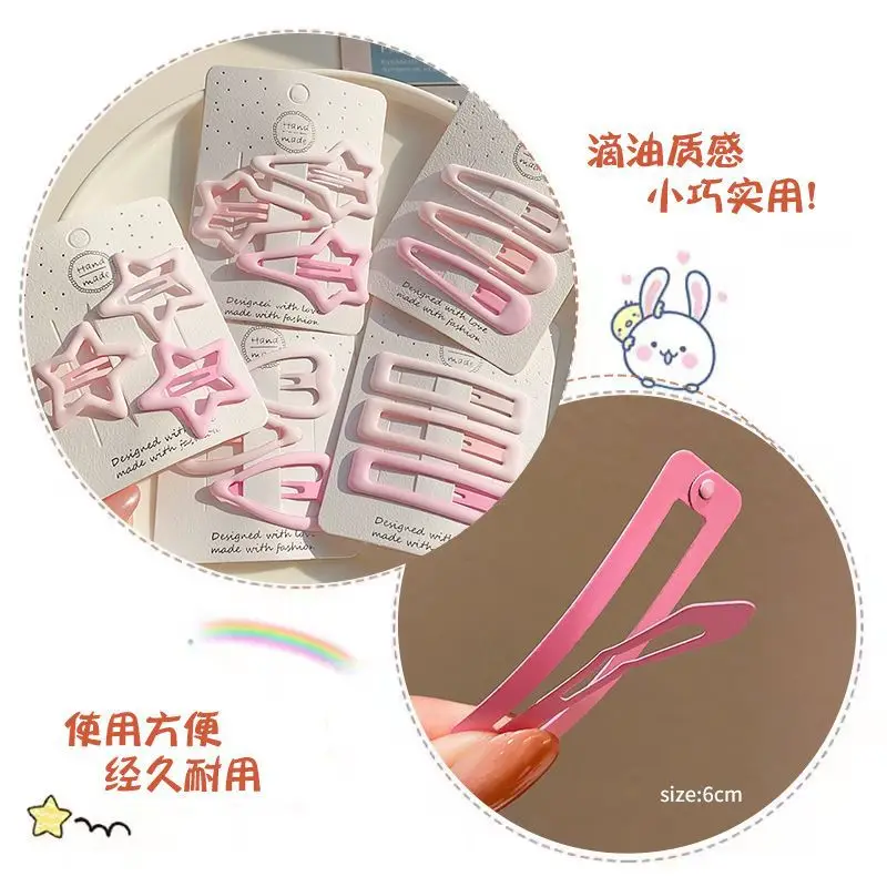 Baby Bangs Hair Clip Pink Soft Hairpin for Girls