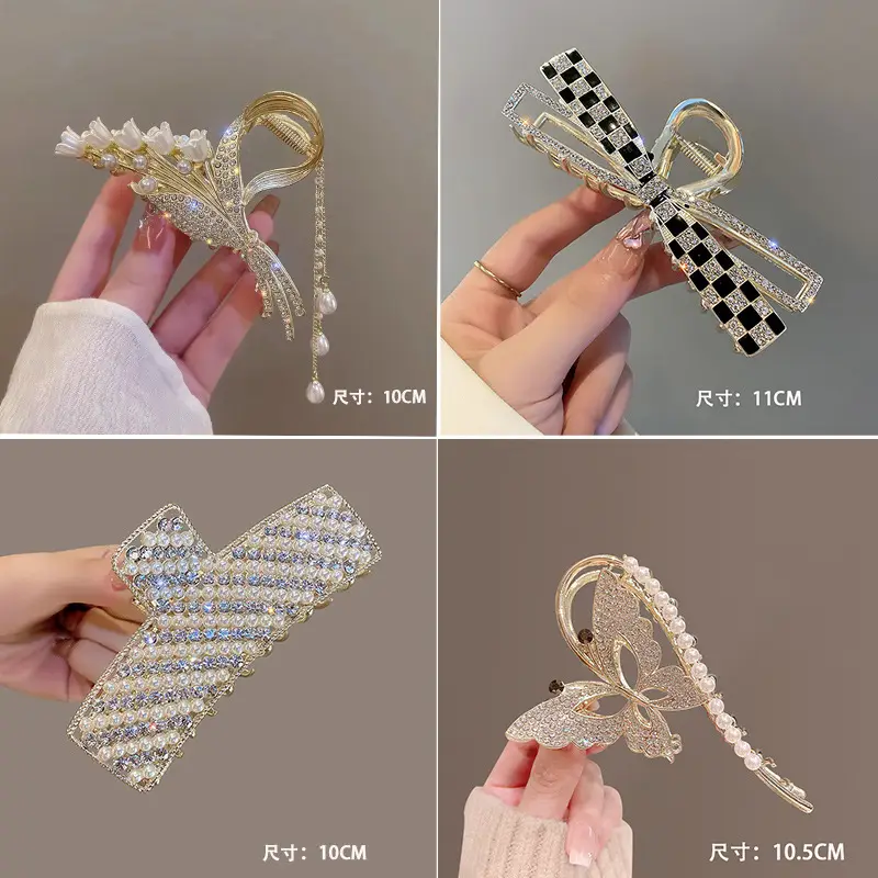 Butterfly Hairpin Clip 10cm Sparkly Gold - Image 25