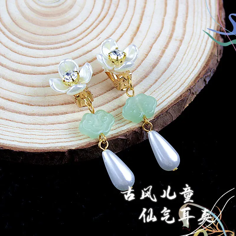 Chinese Children's Ear Clips with Crystal & Gemstones - Image 13