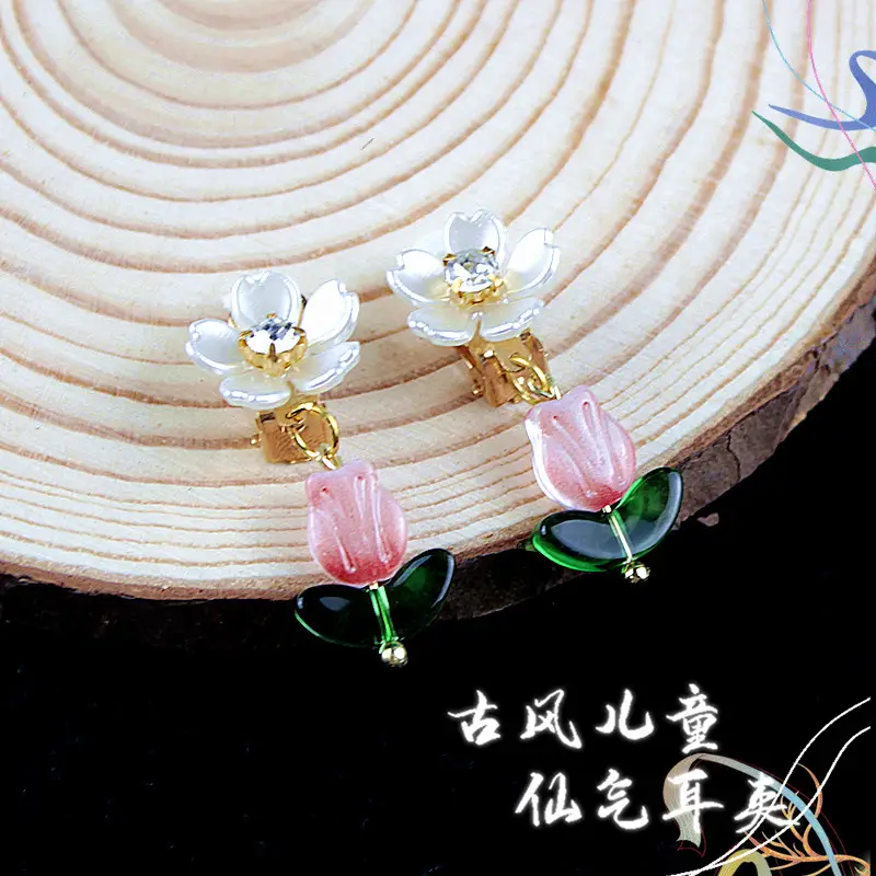 Chinese Children's Ear Clips with Crystal & Gemstones - Image 15