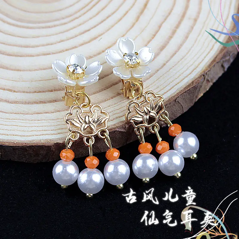 Chinese Children's Ear Clips with Crystal & Gemstones - Image 16