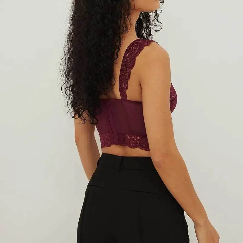 Red Lace Corset Wide Band Summer Top — feature 10