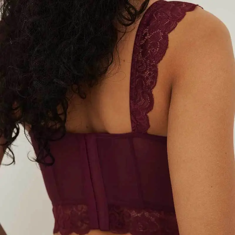 Red Lace Corset Wide Band Summer Top — feature 9