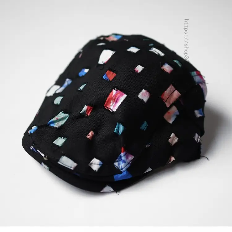 Women's White Printed Hat with Metal Buckle - Image 4