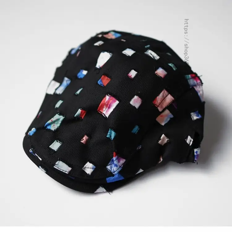 Women's White Printed Hat with Metal Buckle - Image 5