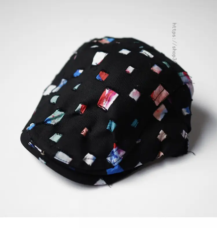 Women's White Printed Hat with Metal Buckle — feature 2
