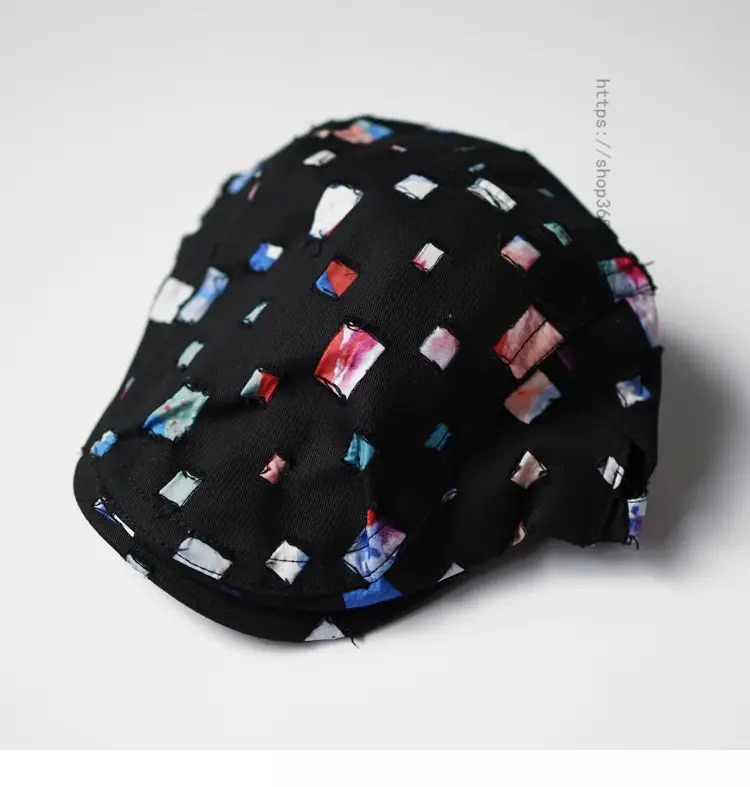 Women's White Printed Hat with Metal Buckle — feature 8