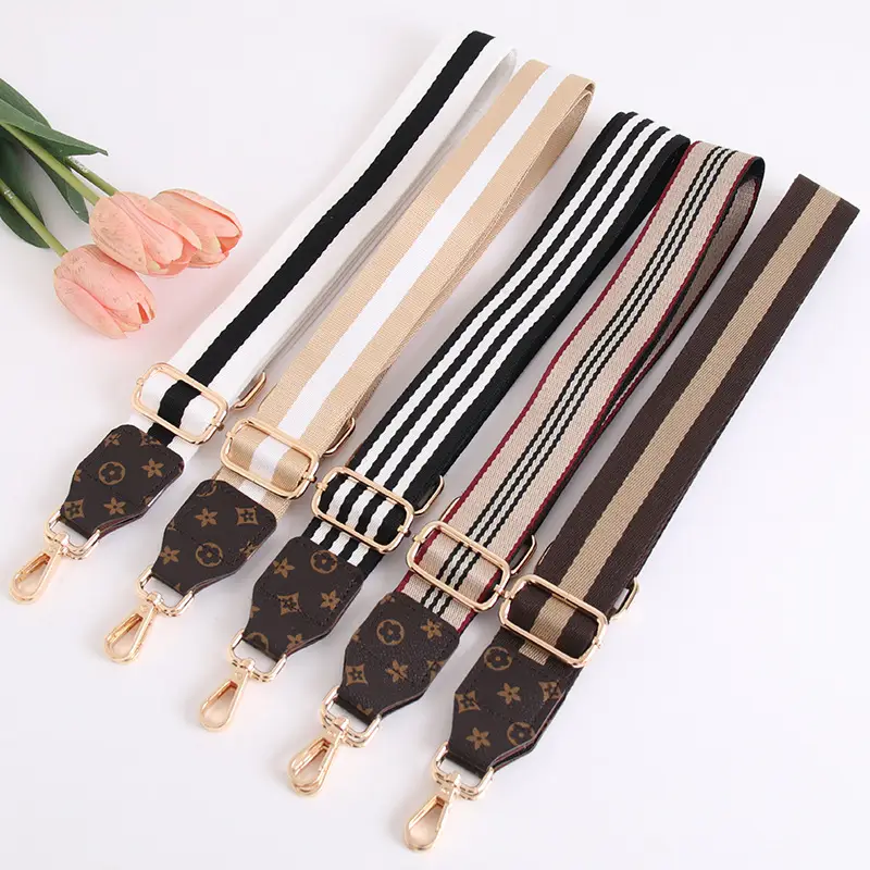 Women's Crossbody Strap Black Beige Leather Replacement Strap - Image 12