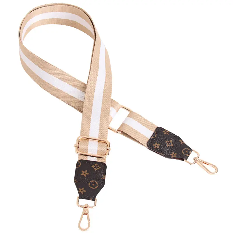 Women's Crossbody Strap Black Beige Leather Replacement Strap - Image 15