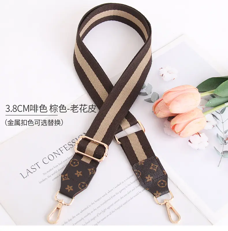 Women's Crossbody Strap Black Beige Leather Replacement Strap — feature 13