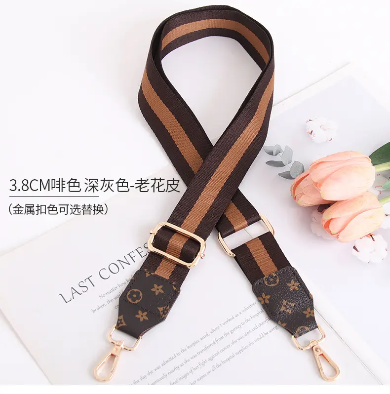 Women's Crossbody Strap Black Beige Leather Replacement Strap — feature 16