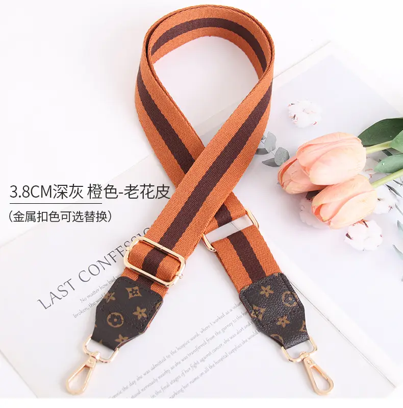 Women's Crossbody Strap Black Beige Leather Replacement Strap — feature 17