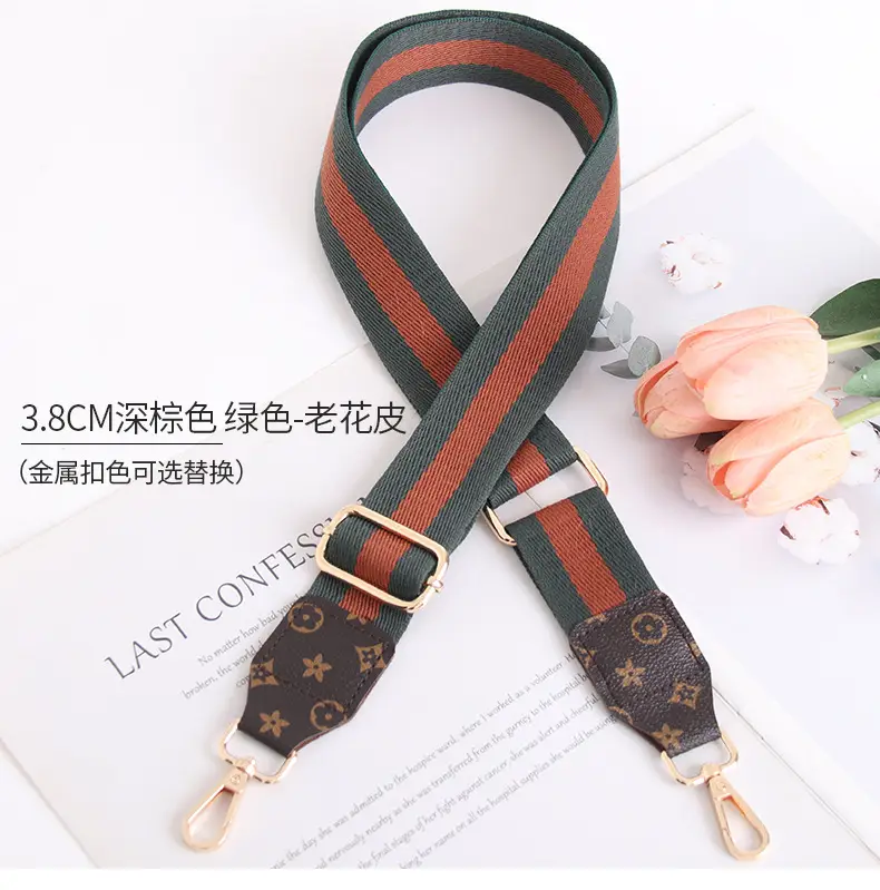 Women's Crossbody Strap Black Beige Leather Replacement Strap — feature 18