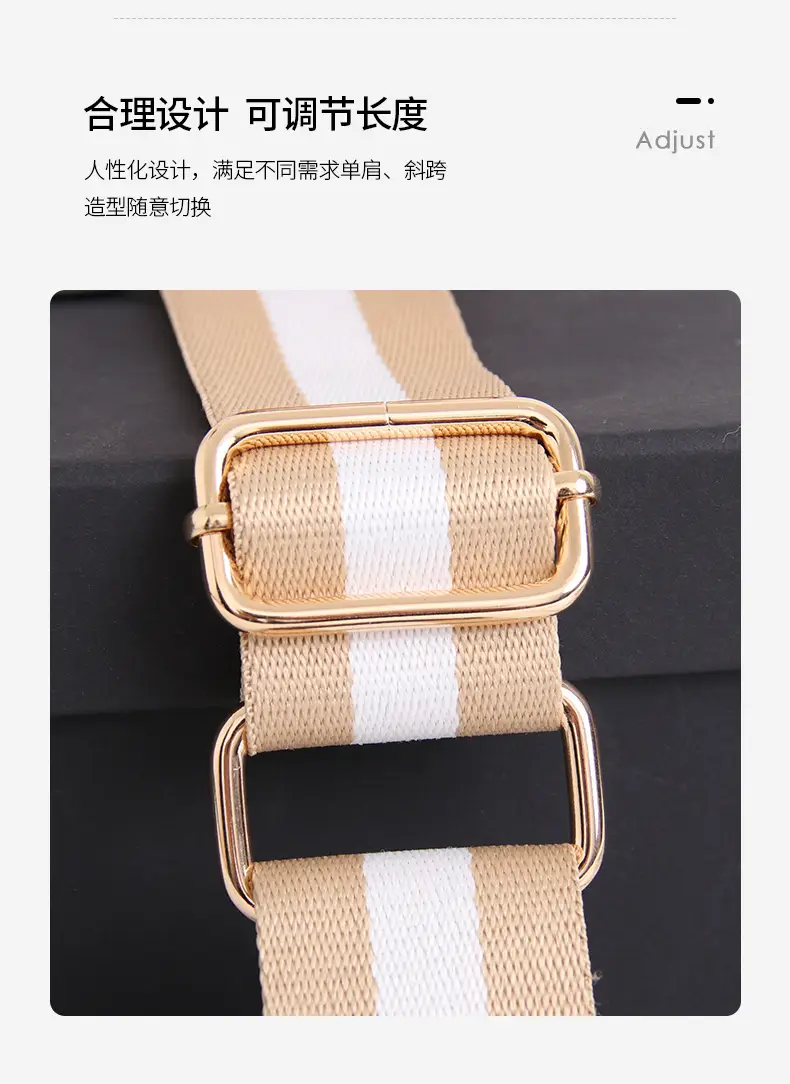 Women's Crossbody Strap Black Beige Leather Replacement Strap — feature 20