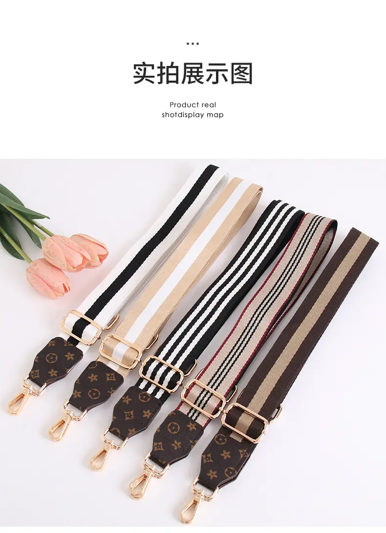 Women's Crossbody Strap Black Beige Leather Replacement Strap — feature 22