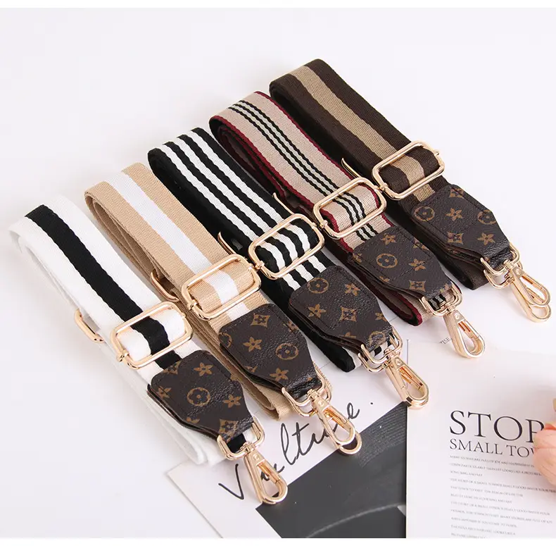Women's Crossbody Strap Black Beige Leather Replacement Strap — feature 24