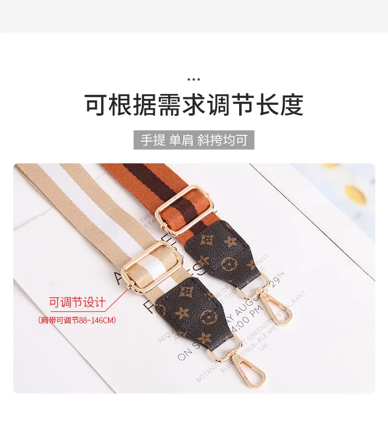 Women's Crossbody Strap Black Beige Leather Replacement Strap — feature 6