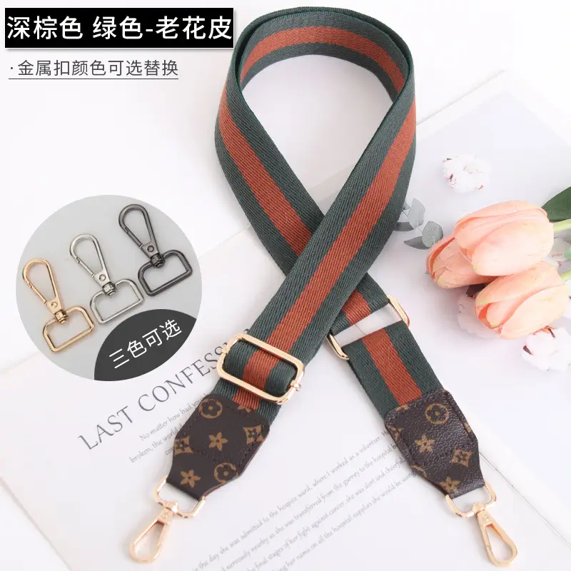 Women's Crossbody Strap Black Beige Leather Replacement Strap - Image 10