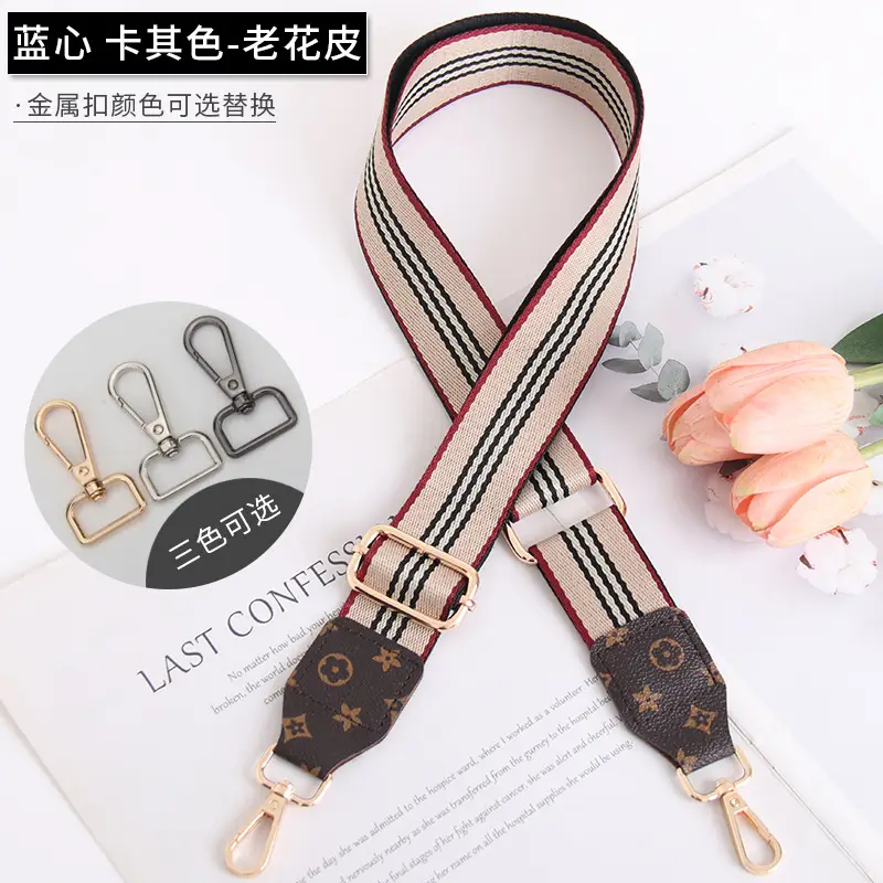 Women's Crossbody Strap Black Beige Leather Replacement Strap - Image 8