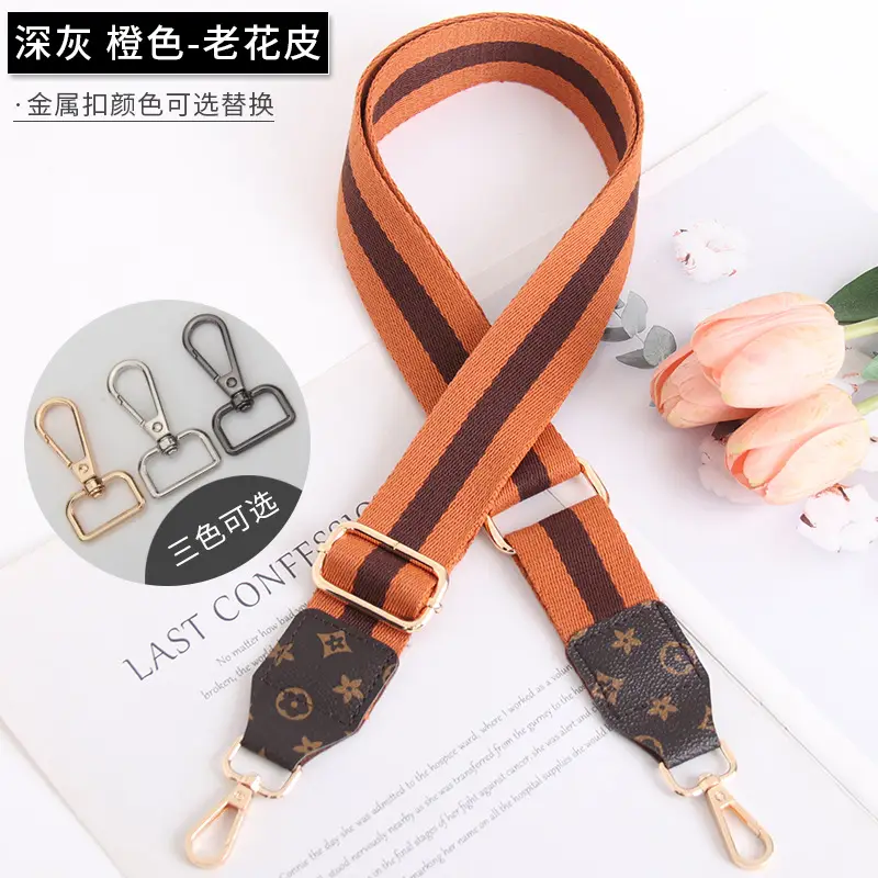 Women's Crossbody Strap Black Beige Leather Replacement Strap - Image 9