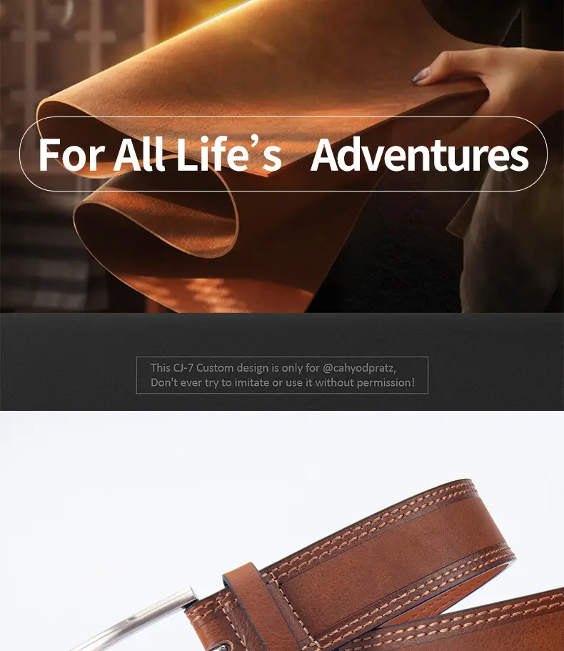 Men's Brown Leather Belt with Silver Pin Buckle — feature 3