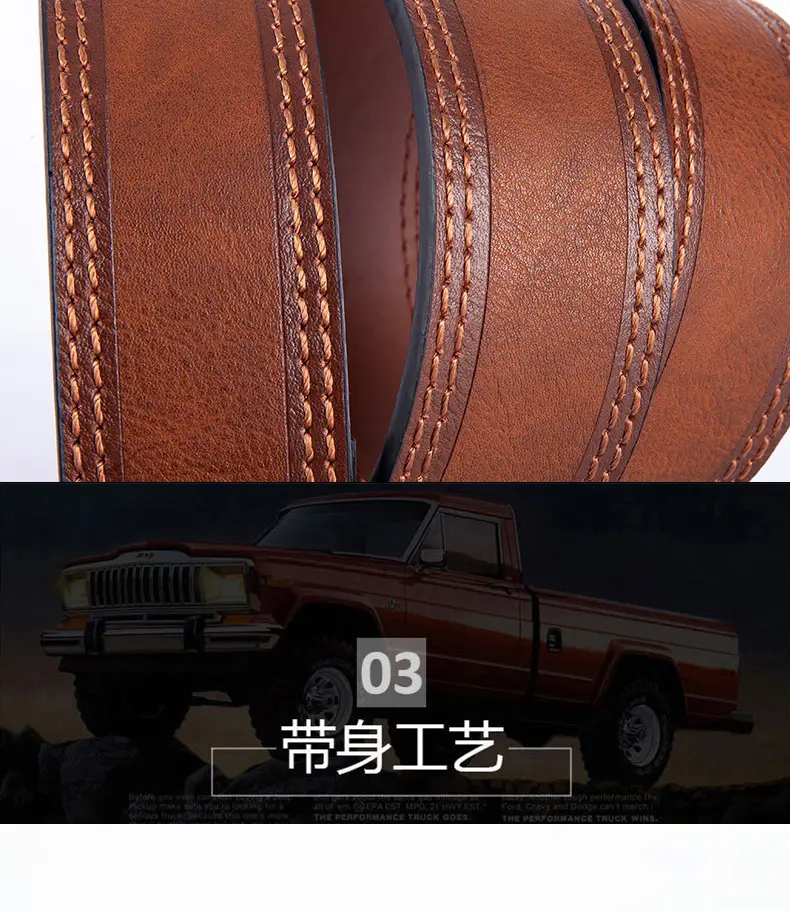 Men's Brown Leather Belt with Silver Pin Buckle — feature 7