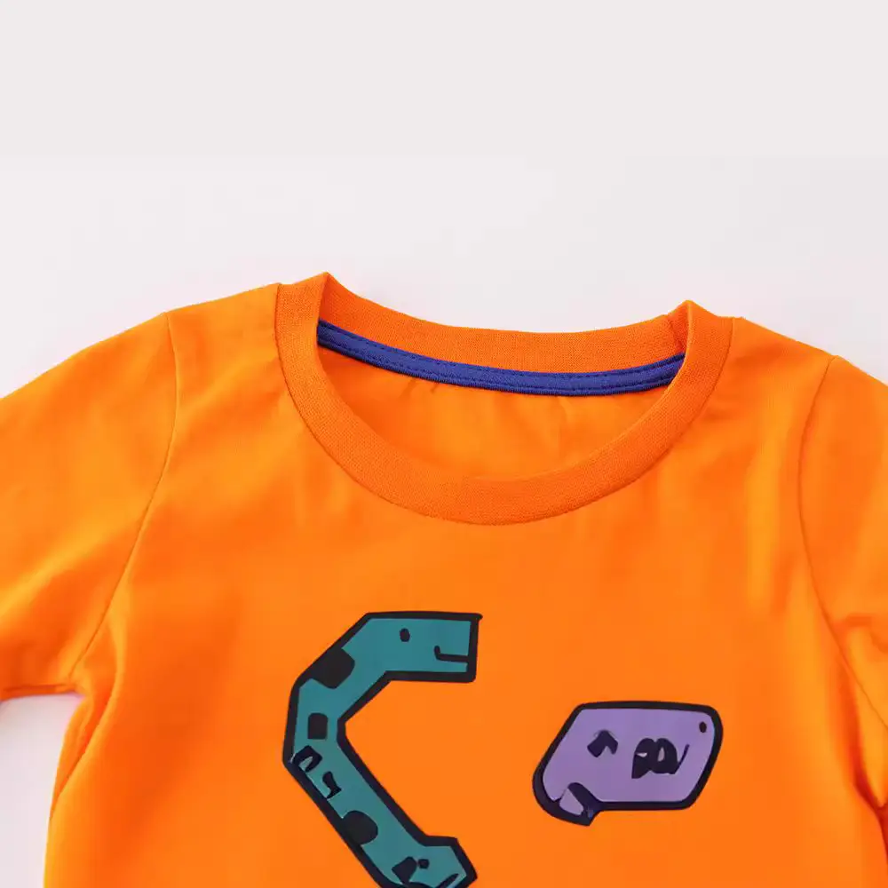 Boys Cotton Long Sleeve Orange T-Shirt 2023 - Image 2