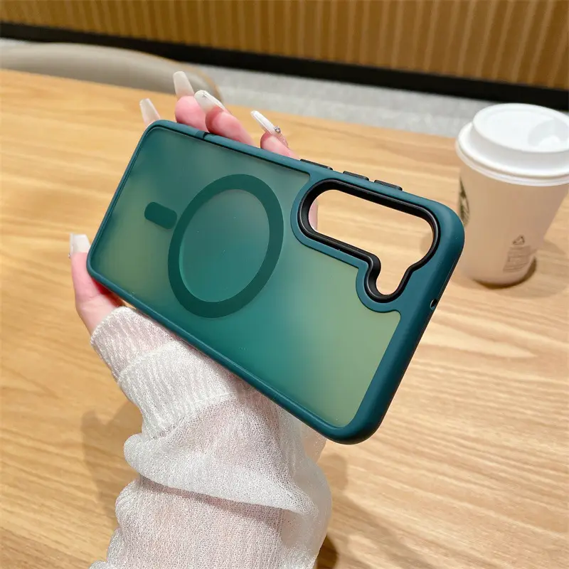 Samsung S25 Skin Sense Magnetic Case Green Frosted Ice Mist Acrylic 23plus - Image 2