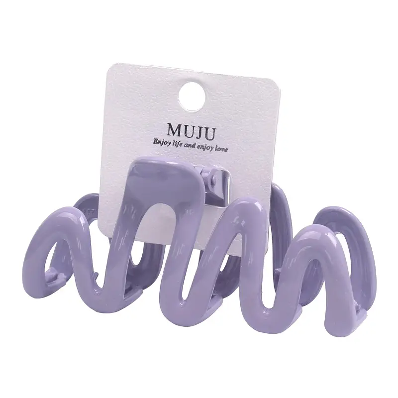 Purple Sweet Wavy Hair Clip for Girls with Hair Volume & Back Clip - Image 12