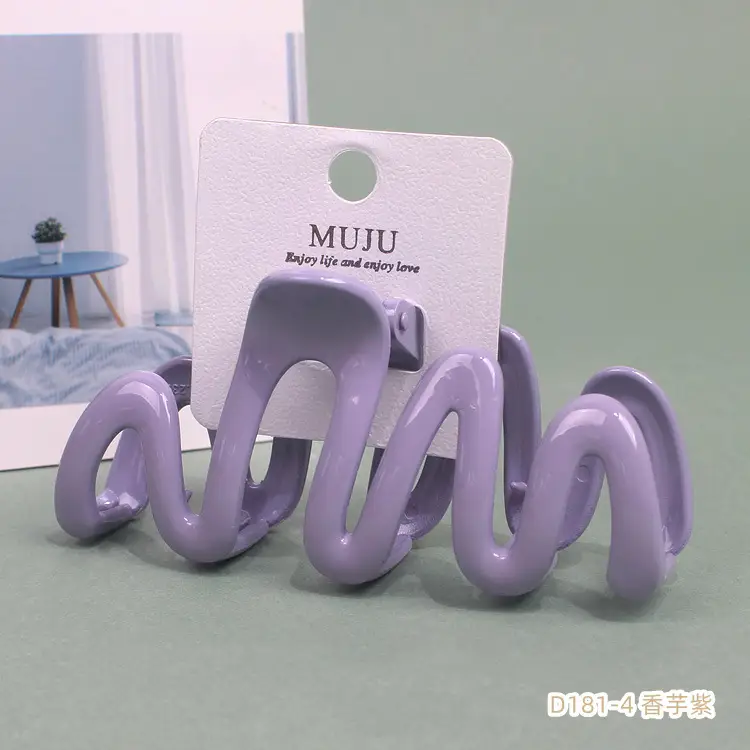 Purple Sweet Wavy Hair Clip for Girls with Hair Volume & Back Clip - Image 4
