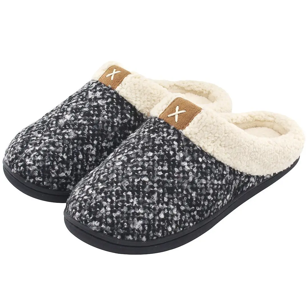 Cross-Border In-Stock Supply of Men's Couple's Thick-Soled Large-Size Warm and Thickened Half-Enclosed Home Cotton Slippers