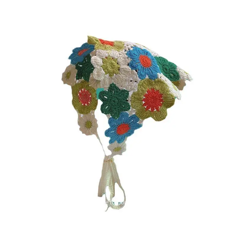 Handmade Knitted Hair Band for Women Summer Triangle Scarf - Image 206