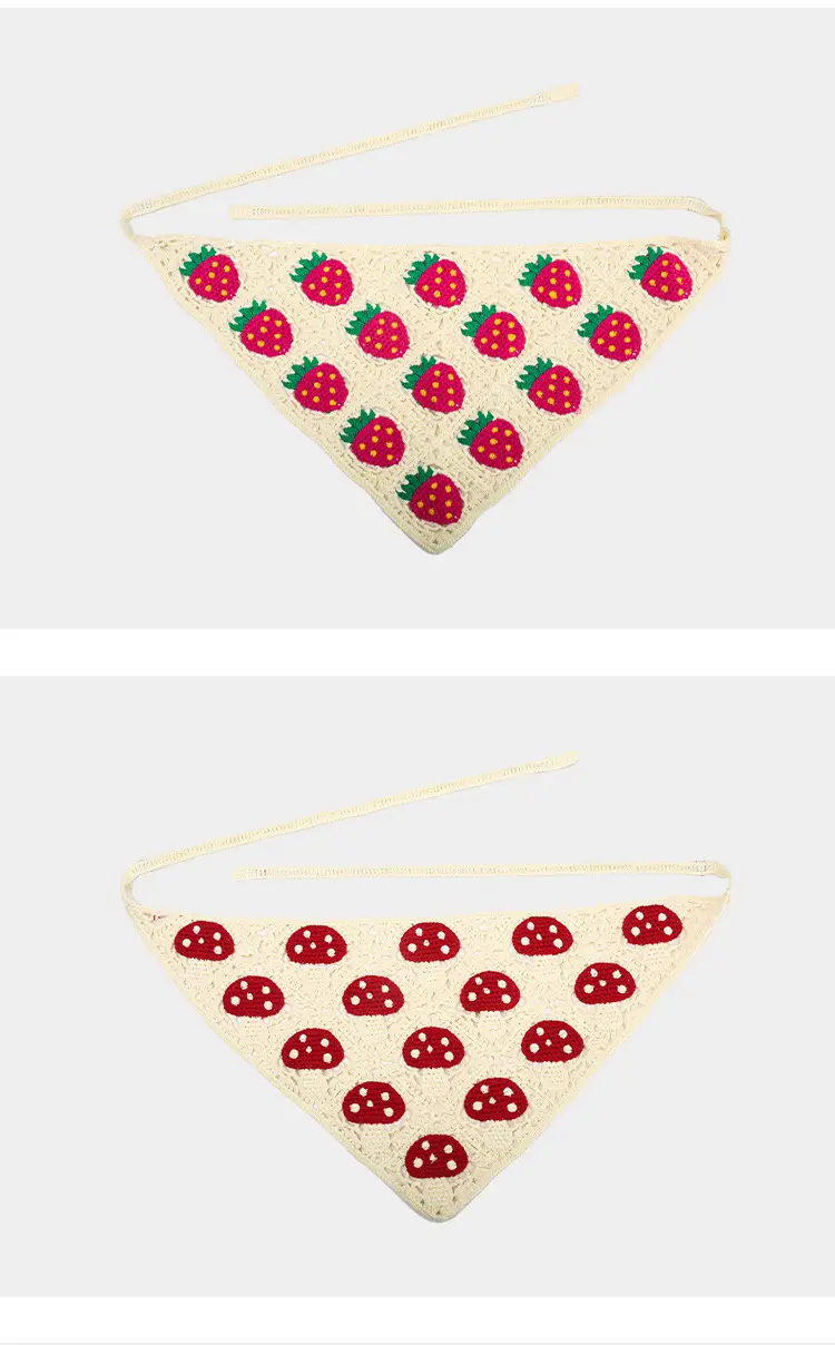 Handmade Knitted Hair Band for Women Summer Triangle Scarf — feature 10