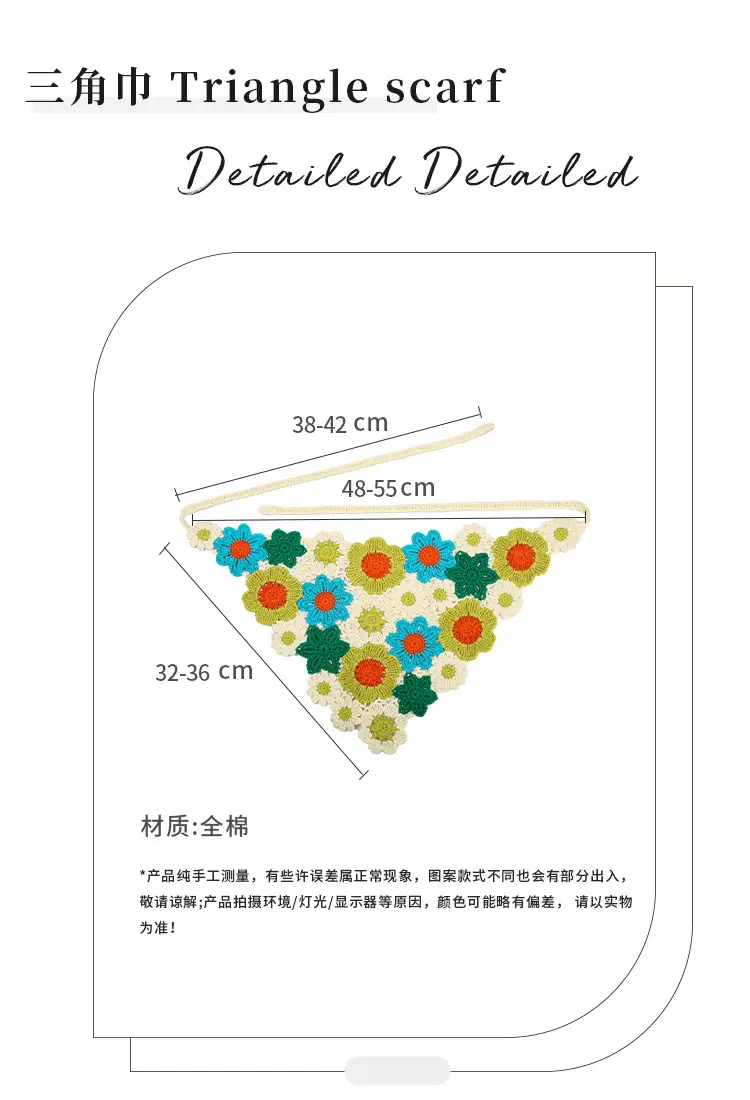 Handmade Knitted Hair Band for Women Summer Triangle Scarf — feature 4